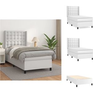 vidaXL Boxspringbed - Diamant - 90x190 cm - Kunstleer - Hoogwaardig materiaal - Bed