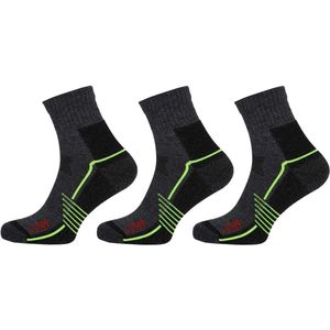 STAPP Wandelsokken Quarter - Active Outdoor Bamboe - 3 paar - Donkergrijs - Maat 35/38