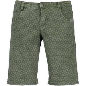 Blue Seven heren short - jogg jeans short heren - groen print - 345020 - maat M