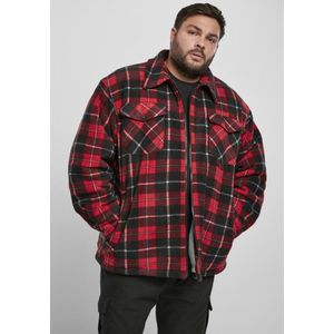 Urban Classics - Plaid Teddy Lined Shirt Jacket - XL - Zwart/Rood