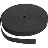 Zwart hobby band elastiek op rol van 25 meter - breedte 20 mm - Zelf kleding/mondkapjes maken