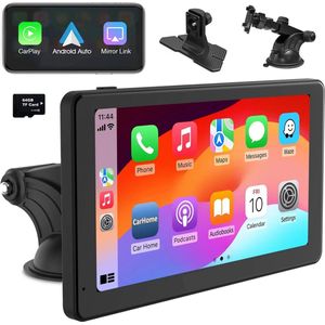 CarPlay Scherm 7 Inch – Draadloos Navigatiescherm voor Auto | Apple CarPlay & Android Auto | Touchscreen