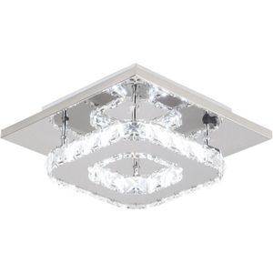 Kristallen Plafondlamp LED 12W Moderne Vierkante Plafondverlichting Plafonnière voor Slaapkamer Keuken Woonkamer