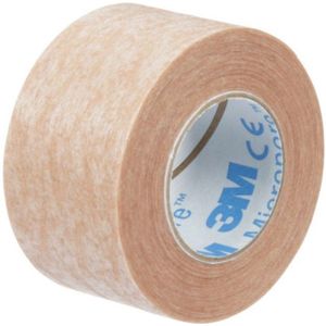 3M Micropore chirurgische fixatie tape 2,5cmx9,1m beige - hypoallergeen, zacht voor de huid, goede kleefkracht en ademend - makkelijk op maat scheurbaar