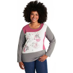 Recht T-shirt met patroon in stretchkatoen