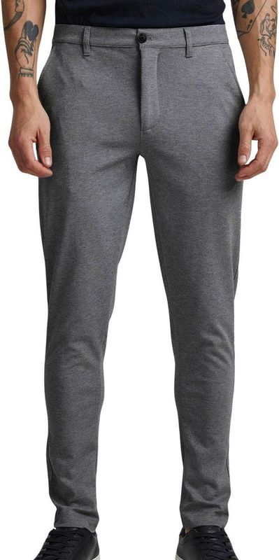 !Solid Chino 'Dave'  grijs gemêleerd