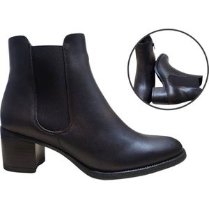 Stravers - Maat 42 Stoere korte laarsjes - bruin - Grote Maten Enkellaarzen