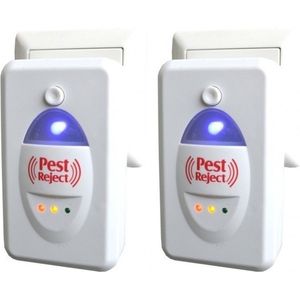 2x Ultrasoon/elektromagentische insectenverjagers/ muizenverjagers netstroom - Insecten / knaagdieren verdrijver