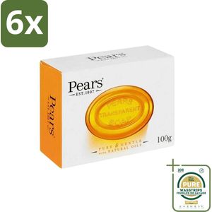 Pears - Zeep - Transparant - Zacht - Gentle Care - 125 Gr - Voordeelverpakking - 6 stuks - Milde zeep - Gevoelige huid