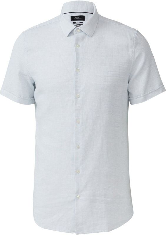 s.Oliver - Hemd - Katoen-Linnenmix - Korte Mouwen