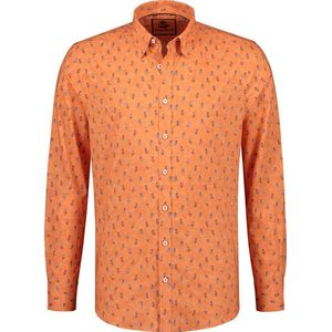 Overhemd - Hup Holland Hup - Lange Mouw - All Over Print - Unisex - Formule 1 - EK / WK - Koningsdag - Olympische spelen - Oranje - Maat L