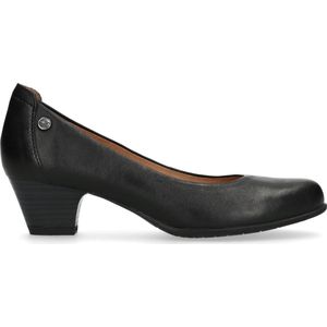 No Stress - Dames - Zwarte leren pumps met lage hak - Maat 41