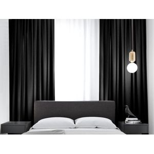 Maroyathome - Elsa - Gordijn - Kant en klaar - Verduisterend - Geschikt voor haakjes en roede - 300 x 270 cm - Zwart