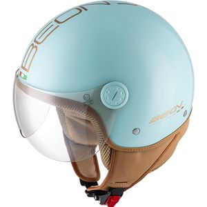 BEON Design Luxe Scooterhelm - Mint Groen - M - Jethelm met Vizier - Motorhelm - Geschikt voor Vespa, Scooter, Brommer, Motor en Snorfiets