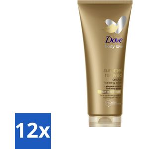 12 x Dove Body Love Zelfbruinende Bodylotion - Summer Revived - Medium-Dark - 200 ml - Zelfbruinende Bodylotion - Zomerse Gloed - Gehydrateerde Huid - Stralende Huid - Gevoelige Huid