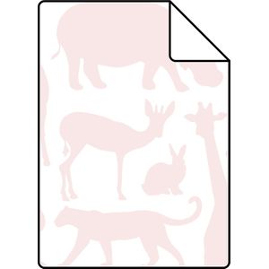 Proefstaal ESTAhome behang dieren zacht roze - 26,5 x 21 cm - 139052-S