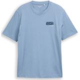 TOM TAILOR - Shirt - Azuur - Donkerblauw - Wit