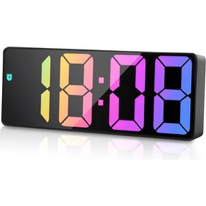 Digitale wekker met groot LED-display en instelbare helderheid voor thuiskantoor