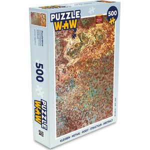Puzzel Kleuren - Metaal - Roest print - Structuur - Abstract - Legpuzzel - Puzzel 500 stukjes