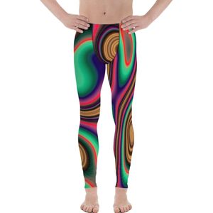 II THE MOON Sport Legging heren top kwaliteit, wordt per bestelling geprint, gesneden en handgenaaid met unieke RETRO print ontworpen door MOON