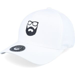 Hatstore- Logo White Flexfit - Bearded Man Cap