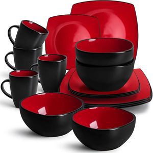 16-delige servies set/vaatwerk - Marsili Collectie (4 mokken 4 kommen 4 grote borden 4 kleine borden) met gratis verzending