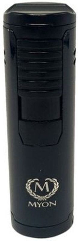 Myon - Le Vilaron - Sigarenaansteker - Zwart - 4 Jetflames, Elektrische Ontsteking, Sigarenhouder