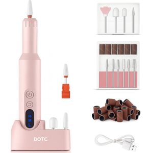 BOTC - Nagelvijl - Roze - Elektrische Nagelvijl met Oplaadstation - Draadloos en Oplaadbaar