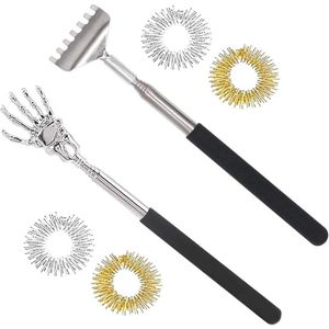 Roestvrijstalen Rugkrabber Set met Massageringen voor Fingers
