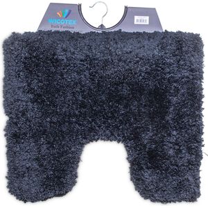 Wicotex - Toiletmat Classic pure Antraciet - Antislip onderkant - WC mat met uitsparing - Afmeting 50x60cm