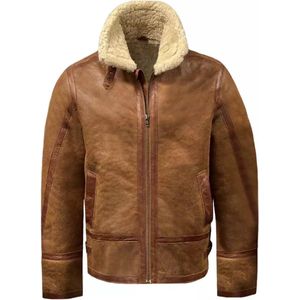 Heren cognac lammy coat -Antarctica - 50/L