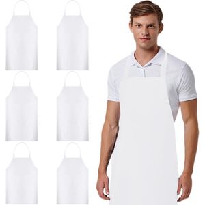Ibenzoa® Set van 6 Witte Verstelbare Schorten voor Keuken, Restaurant en BBQ Activiteiten