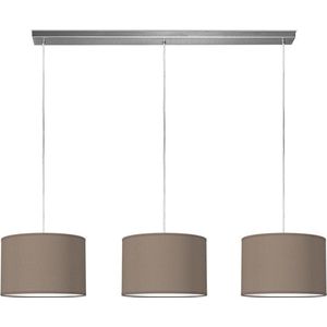 Home Sweet Home hanglamp Bling - verlichtingspendel Beam inclusief 3 lampenkappen - lampenkap 30/30/20cm - pendel lengte 100 cm - geschikt voor E27 LED lamp - taupe