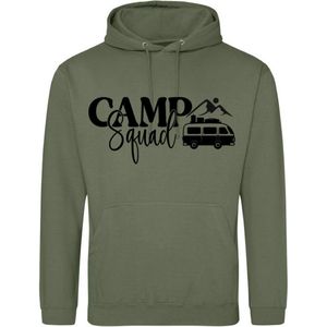 Camping hoodie - Hoodie Army-Legergroen - Camp Squad - Dames en Heren - Maat S