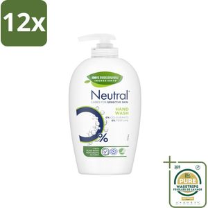 Neutral Vloeibare Handzeep 250 ml - Voordeelverpakking - 12 stuks - Parfumvrij - Kleurstoffenvrij
