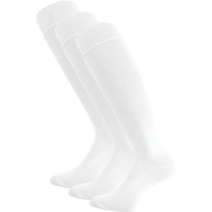 3 paar Katoenen kniekousen - Naadloos - Drukvrije boord - Wit