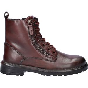 Nelson - Veterboots - Bordeaux Rood - Leren Schoen