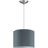 Home Sweet Home hanglamp Bling - verlichtingspendel Basic inclusief lampenkap - lampenkap 25/25/19cm - pendel lengte 100 cm - geschikt voor E27 LED lamp - lichtgrijs