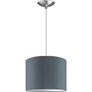 Home Sweet Home hanglamp Bling - verlichtingspendel Basic inclusief lampenkap - lampenkap 25/25/19cm - pendel lengte 100 cm - geschikt voor E27 LED lamp - lichtgrijs