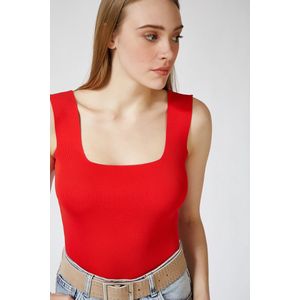 Happinessistanbul Cropped Damesblouse Met Vierkante Hals En Vierkante Hals Van Nerts Us00358