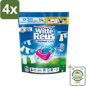 Witte Reus - 3+1 Power Caps - Witte Was - 65 Wasbeurten - Voordeelverpakking - 4 stuks - Wasmiddel - Vlekkenverwijderaar