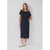 s.Oliver - Midi-Jersey Jurk - Zijsplit - Strikceintuur