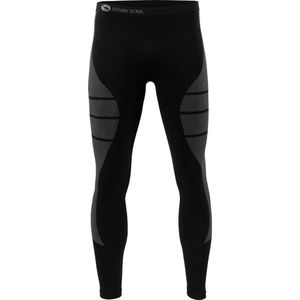 STARK SOUL Heren naadloos functioneel ondergoed, outdoor ski ondergoed, keuze als broek of shirt met lange mouwen, Broek zwart/grijs, S/M