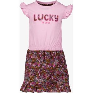 TwoDay meisjes jurk met scrunchie bloemenprint - Roze - Maat 92