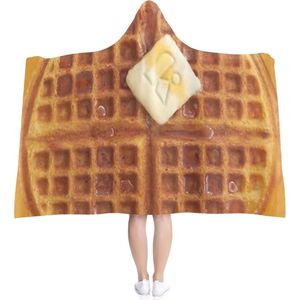 Livano Plaid - Hoodie Deken Met Mouwen - Onesie - Fleece Blanket - Knuffeldeken - Dames - Heren - Kinderen - Stroopwafel - Volwassenen