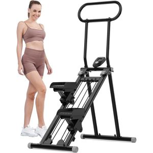 Opvouwbare Verticale Klimmachine met LCD-scherm - Draagbare Pedaal Stepper voor Thuistraining