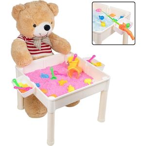 Decopatent® - 2in1 Kindertafel - Watertafel met Hengel en Vissen - Zandtafel met Zand - Met veel Speelgoed accessoires