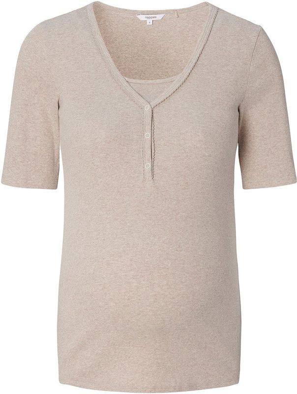 Noppies - Renate - Pyjama Top - Taupe Melange - Rib