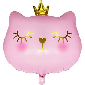 Folie ballon Cat Princess roze - kat - poes - ballon - folie ballon - prinses - decoratie