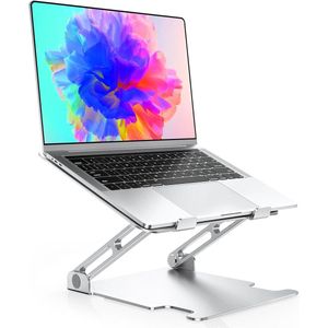 Aluminium geventileerde laptopstandaard met dubbele spindel, verstelbaar en opvouwbaar - Ergonomisch compatibel met MacBook Pro, Dell, HP en andere laptops van 10-16 inch